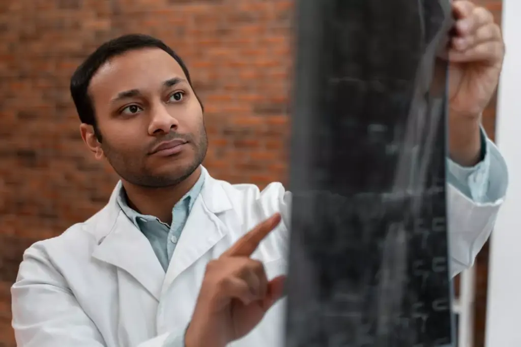A detailed, cross-sectional MRI image of a human brain, showcasing its intricate anatomy and structures. The brain is positioned in the center, bathed in a soft, diffused lighting that highlights the subtle variations in gray and white matter. The image is captured from a slightly angled perspective, providing a comprehensive view of the brain's various lobes and regions. The background is a neutral, muted tone, allowing the brain to be the focal point. The overall scene conveys a sense of scientific precision and medical investigation, suitable for illustrating the understanding of MRI technology for brain imaging.