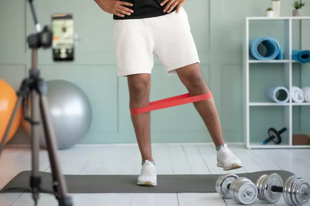 A detailed timeline illustrating the key stages of ACL rehabilitation, from the initial surgery to full recovery. The foreground features a clear visual breakdown of the recovery process, with labeled milestones and progress markers. The middle ground showcases a human figure performing exercises and physical therapy movements, emphasizing the gradual restoration of strength and mobility. The background sets a serene, calming atmosphere with muted tones and soft lighting, conveying the patience and diligence required throughout the rehabilitation journey. The overall composition should be crisp, minimalist, and easy to comprehend at a glance, serving as an informative visual aid for the article's readers.