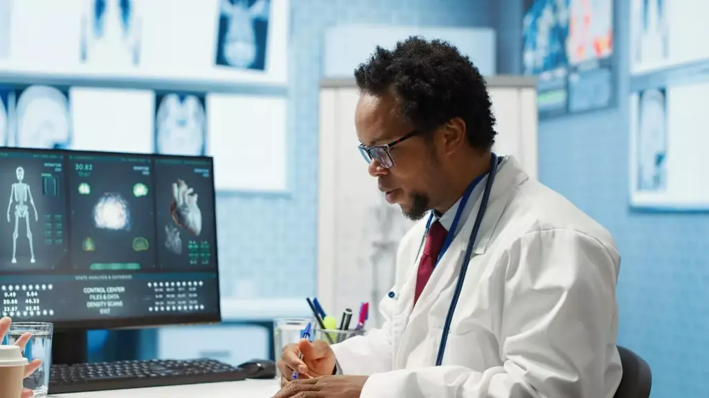 A gleaming medical device hovers over a human body, its advanced technology pulsing with energy. The foreground shows the device's intricate mechanisms, designed to precisely target and neutralize cancerous tumor cells. In the middle ground, translucent 3D visualizations depict the device's internal workings, revealing the complex algorithms that guide its precision. The background fades into a serene, sterile medical environment, bathed in a soft, clinical light that reflects the device's advanced capabilities. The overall scene conveys a sense of hope and scientific breakthrough, hinting at the transformative power of this revolutionary cancer treatment.