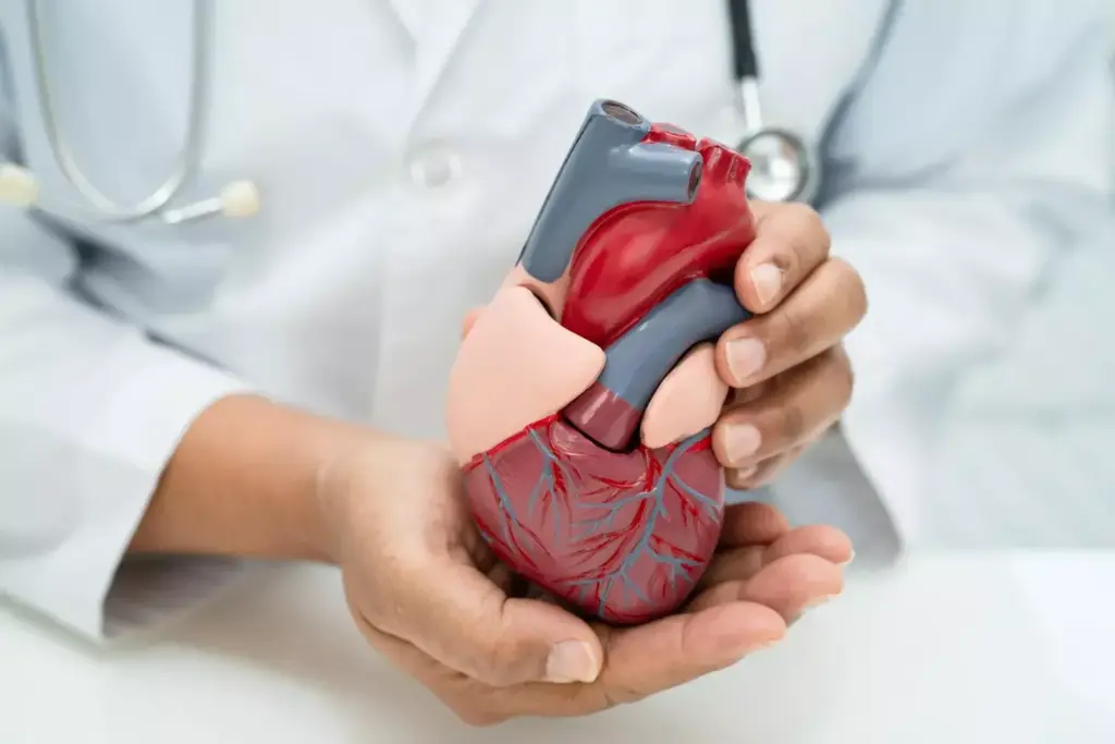 A high-quality medical illustration of the "AVR" medical abbreviation. The image shows a close-up view of the abbreviation against a clean, minimalist background. The lettering is rendered in a crisp, modern sans-serif font, with the individual characters standing out in a bold, legible manner. The overall composition is well-balanced, with the abbreviation positioned centrally and taking up a substantial portion of the frame. The lighting is soft and diffused, creating a professional, clinical atmosphere. The perspective is slightly elevated, conveying a sense of authority and importance. The color palette is muted, primarily consisting of shades of grey and blue, reinforcing the medical and scientific nature of the subject matter.