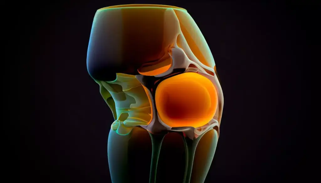 A vibrant, high-resolution image depicting the reversal of osteoarthritis. In the foreground, a detailed close-up of a human knee joint, showing the regeneration of cartilage and the reduction of inflammation. The middle ground features a glowing, holistic visual representation of the joint's healing process, with intricate biological details and a sense of dynamism. In the background, a serene, nature-inspired landscape sets the mood, conveying a sense of hope and renewal. The lighting is soft and diffused, creating a warm, soothing atmosphere. The overall composition is balanced and visually striking, capturing the essence of the scientific advancements in reversing the effects of osteoarthritis.