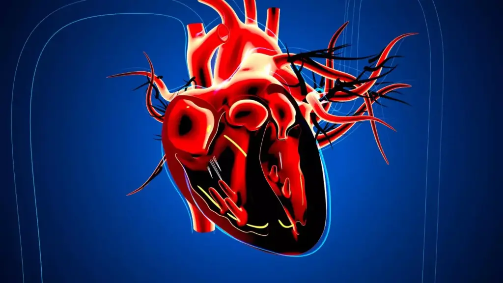 Atrial fibrillation overview: A high-quality digital illustration depicting the human heart in a detailed, cross-sectional view. The heart is rendered with anatomical precision, showcasing the atria, ventricles, and the intricate network of blood vessels. The image should have a muted color palette, with a focus on blues, grays, and subtle hints of red to convey the clinical nature of the subject matter. The lighting should be soft and diffused, creating a sense of depth and dimensionality. The overall composition should be balanced, with the heart taking center stage and the surrounding details subtly framing the main subject. The atmosphere should be informative and educational, reflecting the need to provide a clear, concise overview of atrial fibrillation.