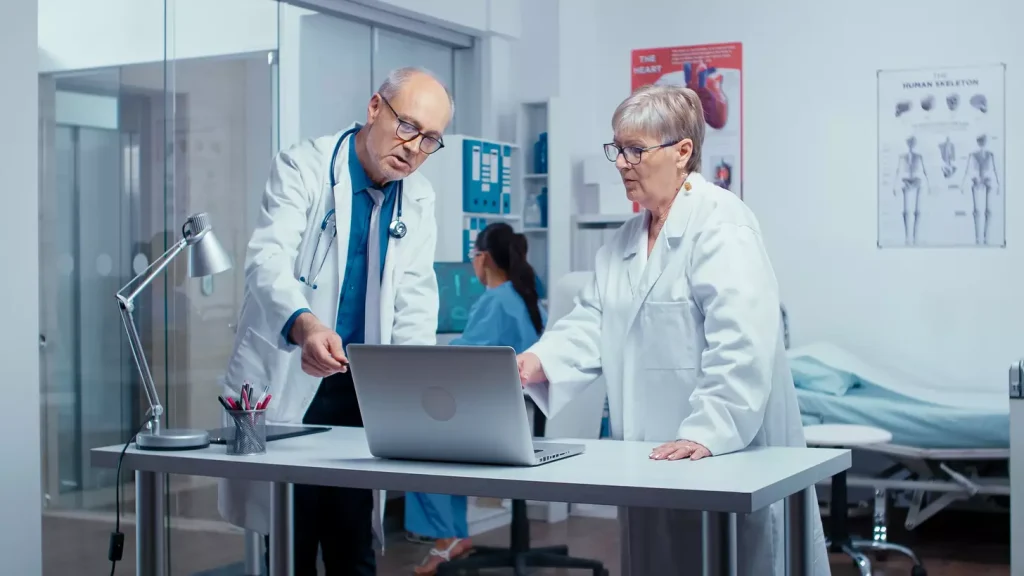 a clinical environment with advanced medical equipment