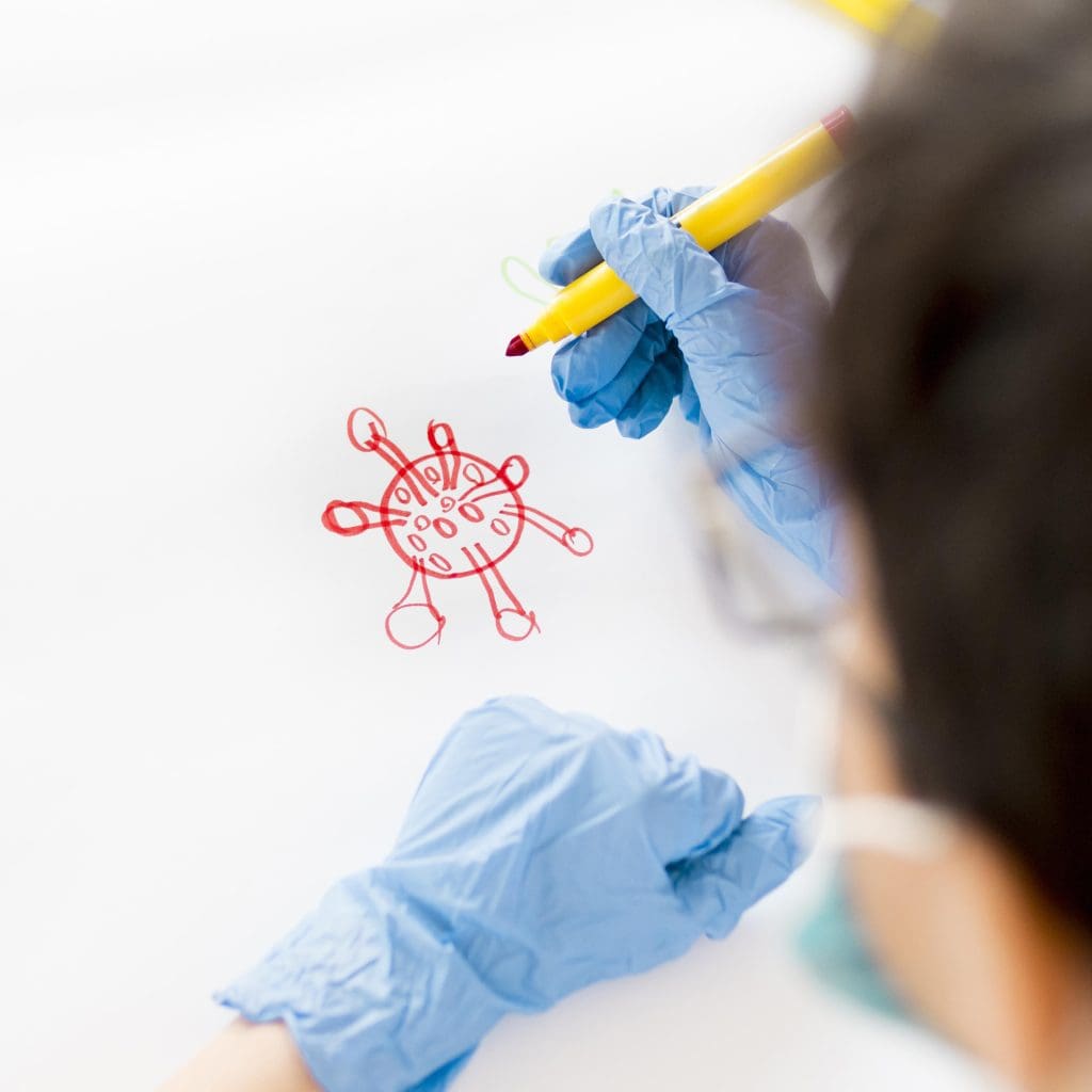 boy home drawing coronavirus 1 1 LIV Hospital