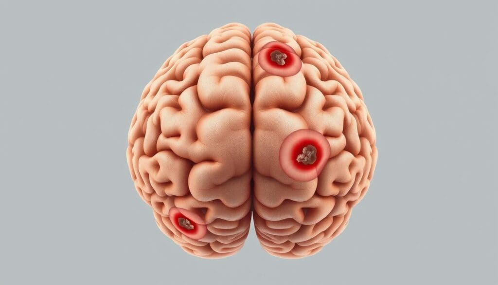 brain lesions causes
