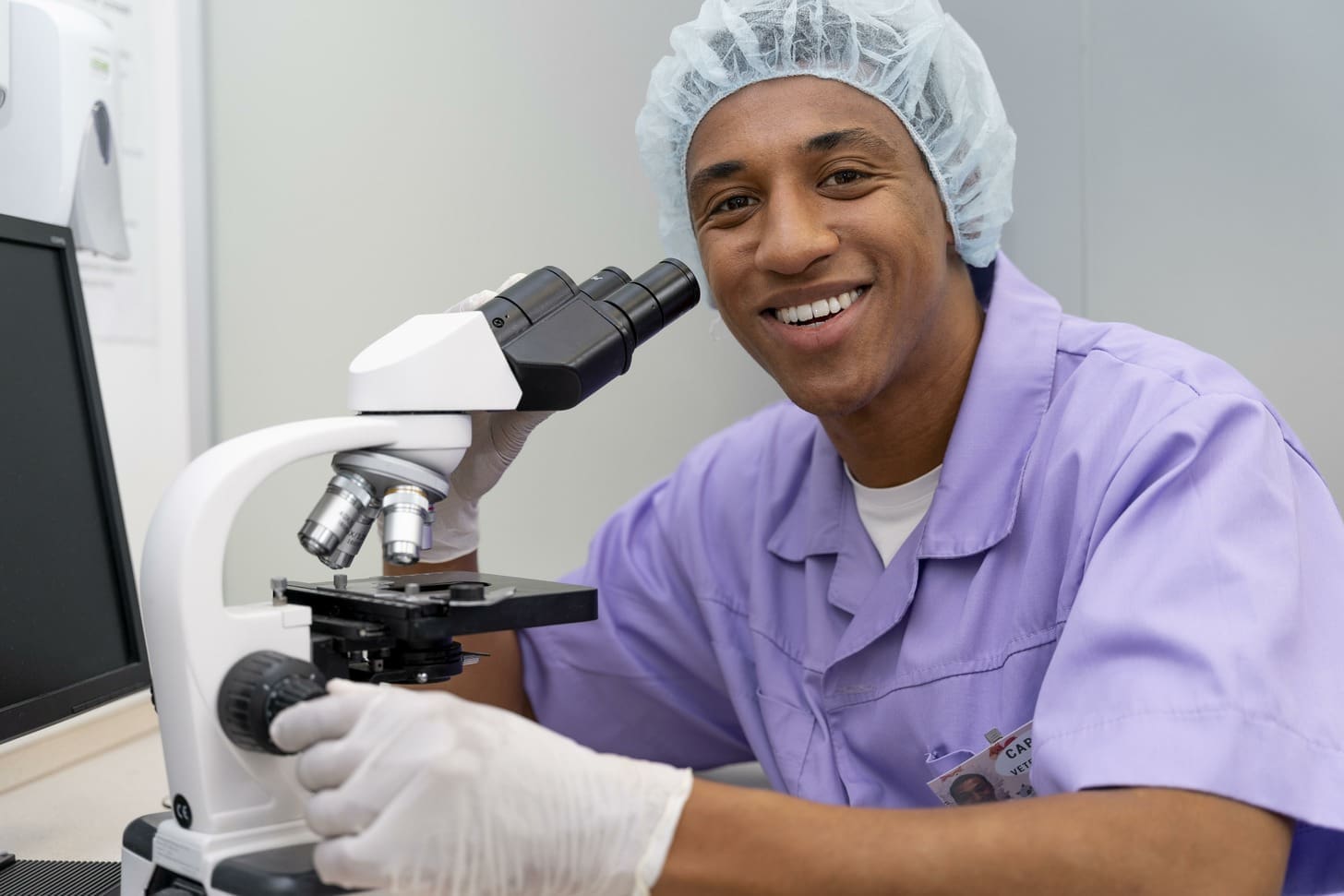 doctor with microscope