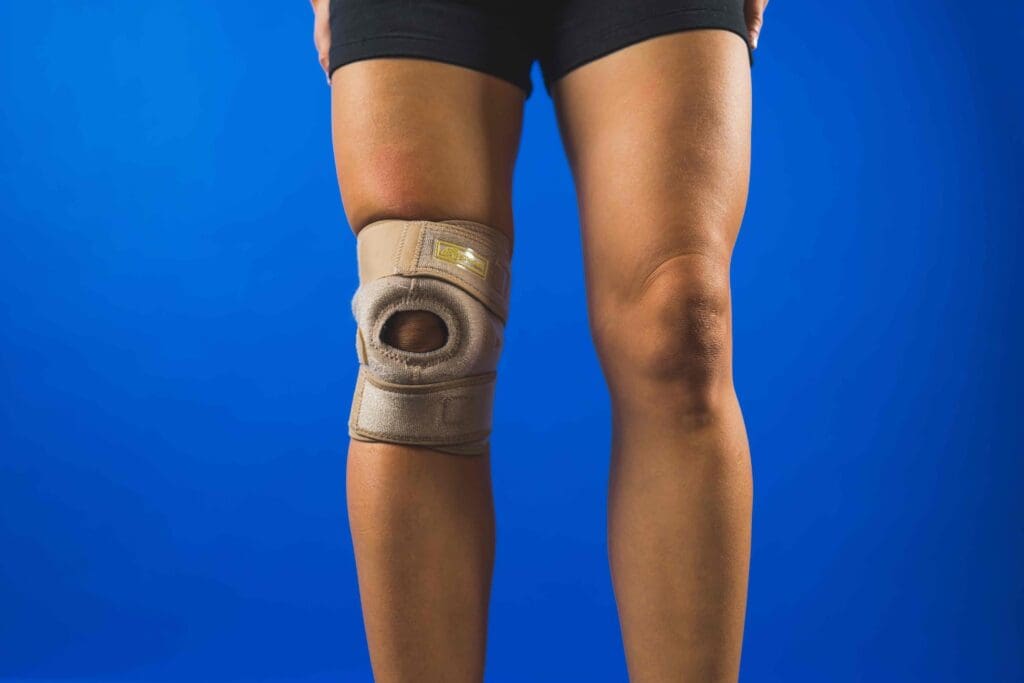 partially damaged human knee joint